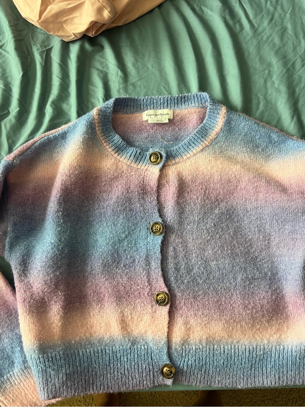 Lovers + Friends Pastel Ombre Button-Front Cardigan